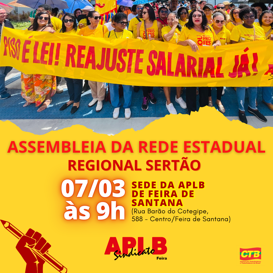 APLB Feira convoca Assembleia da Rede Municipal dia 12/03