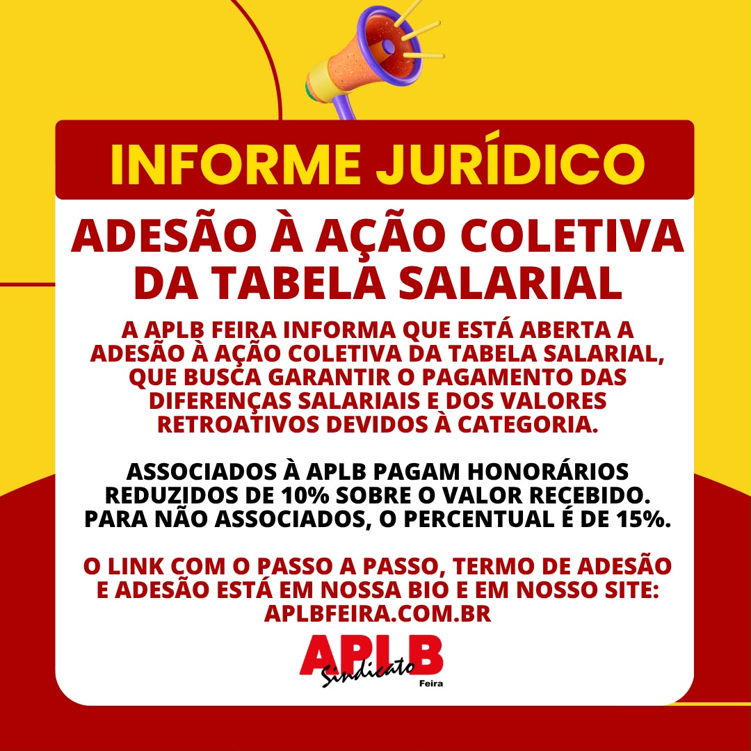 ATENÇÃO, TRABALHADORES E TRABALHADORAS DA REDE MUNICIPAL!  Adesão à Ação Coletiva da Tabela Salarial